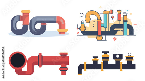 Pipe sealant vector graphic design featuring industrial sealing compound illustration, showcasing plumbing repair concept, waterproof protection, and maintenance solution on white background