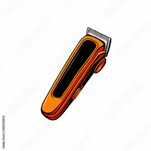 vector illustration of an orange and black trimmer hair