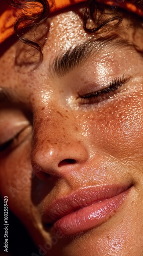 Wallpaper Mural Close-up of a woman's face showcasing glowing skin after a facial treatment Torontodigital.ca