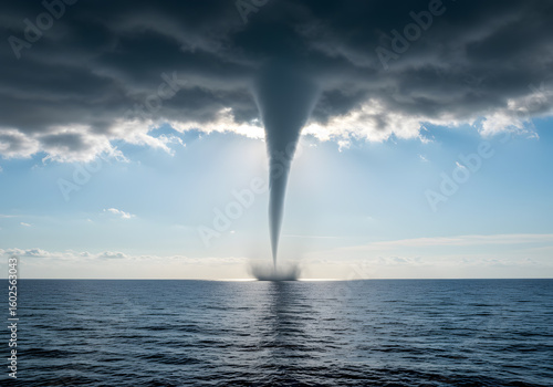 Waterspout over ocean