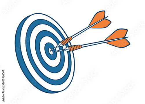 Target archery with arrow success and goal achievement vector illustration
