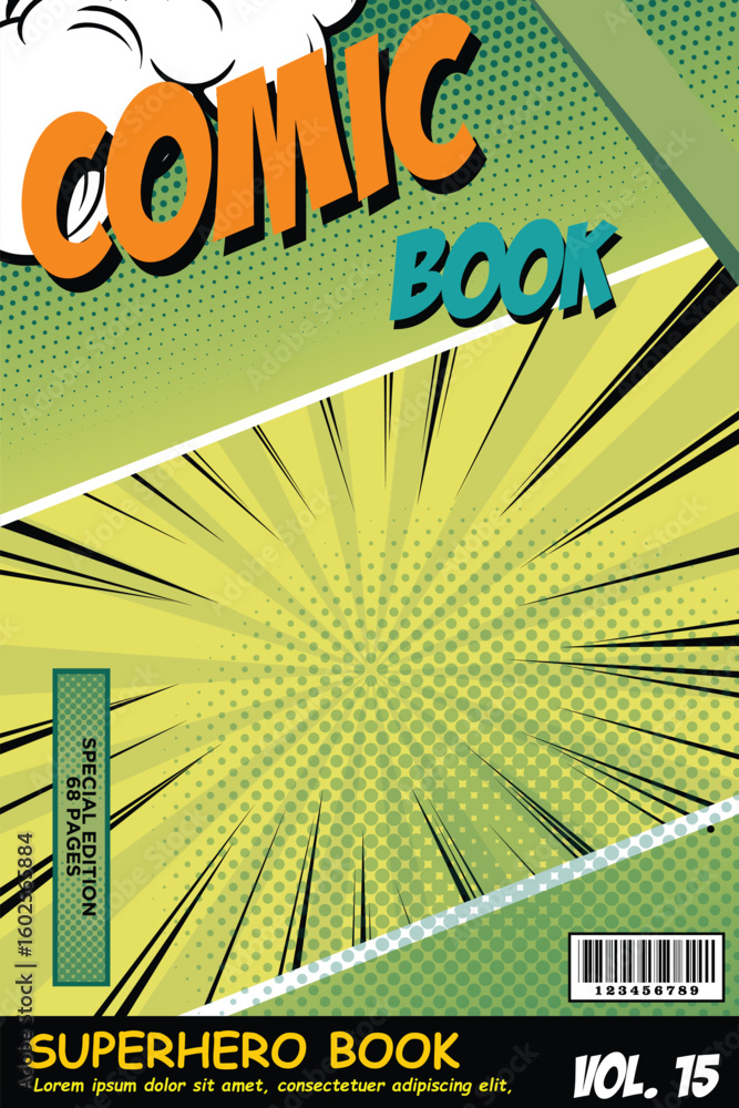 Fototapeta premium comic book page cover design concept