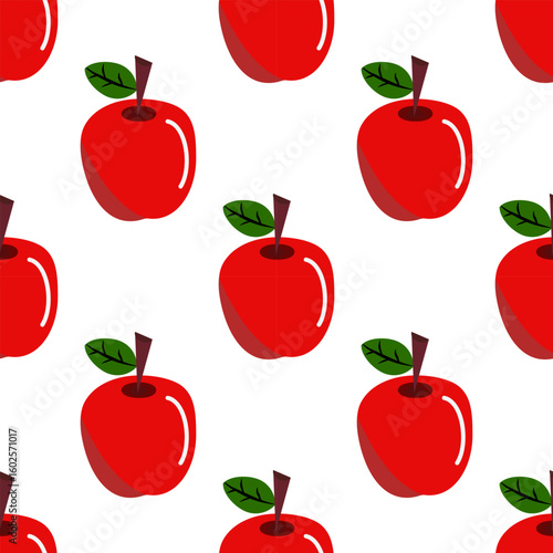 seamless pattern featuring illustrations of red apples.