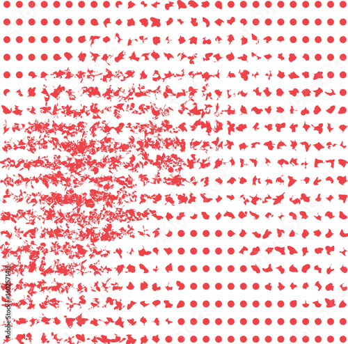 The texture consists of red dots, which are partly heavily distorted.