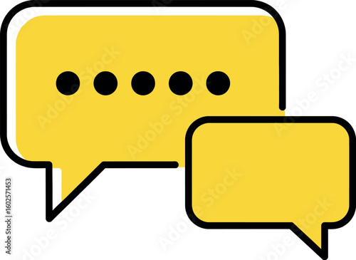 Yellow speech bubbles communication icon vector illustration for messaging app