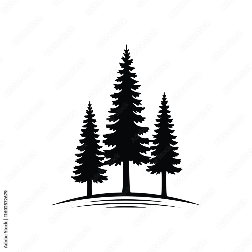 Obraz premium set of fir trees