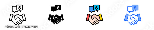 Business Negotiation  Icon Set Multiple Style Collection