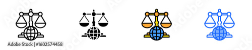 International Business Law  Icon Set Multiple Style Collection