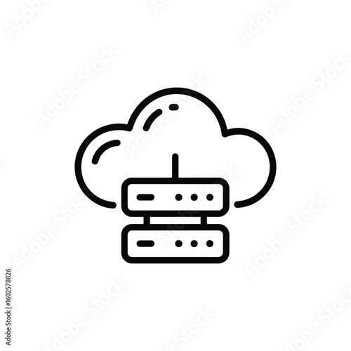 Cloud computing server icon for data storage and network services