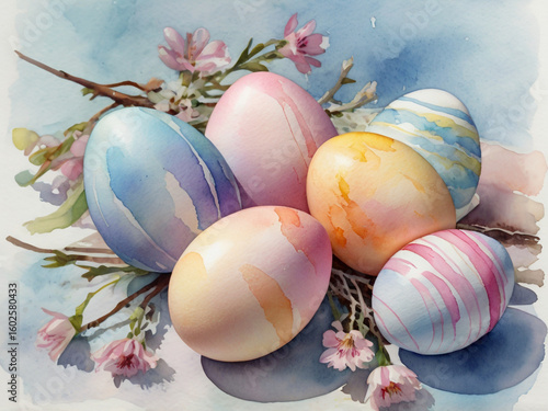 Pastel painted eggs with floral accents easter eggs pastel colors
