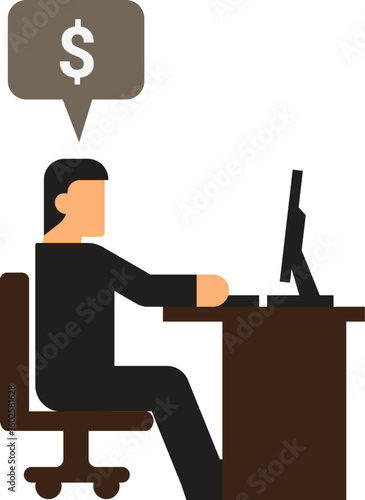 Dollar Coin Cash Money Management Financial Growth Concept Design Vector Illustration
