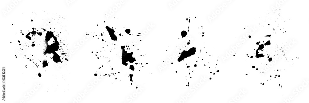 Fototapeta premium Black stain set.