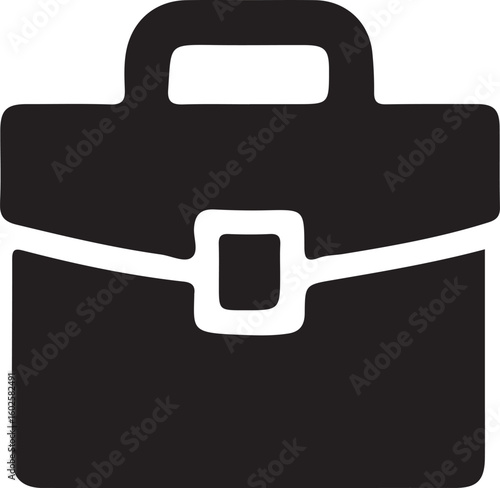 Black briefcase with white accents handle clasp