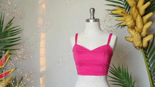 Mannequin with Pink Top and Minimal Decor