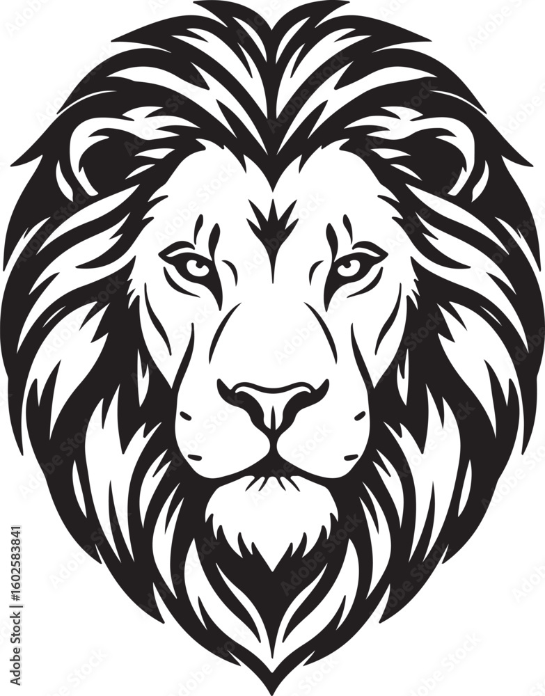 Simple lion head drawing with smooth contour lines, bold eyes, and stylized mane, minimal vector sketch. Simple lion head drawing with smooth contour lines, bold eyes, and stylized mane, minimal vector sketch.