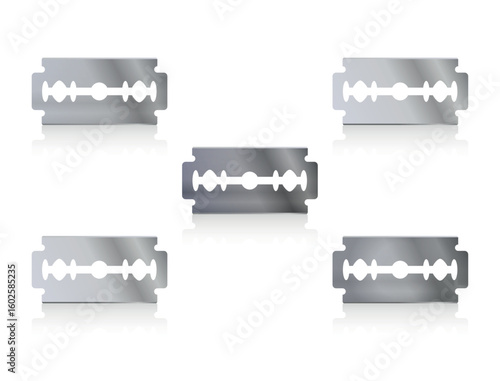 razor blades with transparent reflection collection set