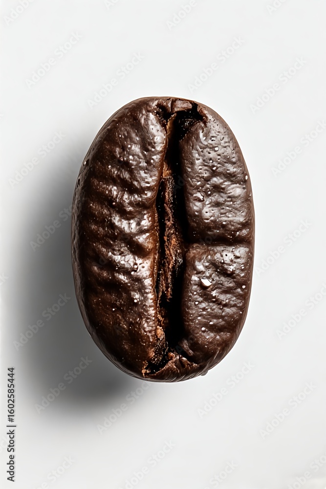 Naklejka premium Glossy Coffee Bean on Clean White Background