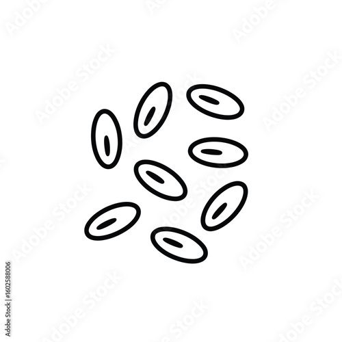 Simple Line Art Illustration of Red Blood Cells on White
