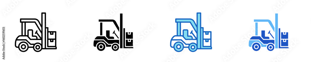 Fototapeta premium Forklift Icon Set Multiple Style Collection