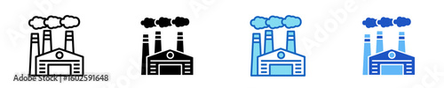 Factory Pollution  Icon Set Multiple Style Collection