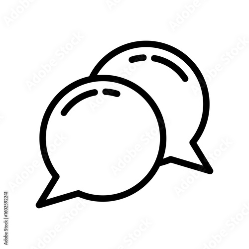 Double chat bubble icon thick line
