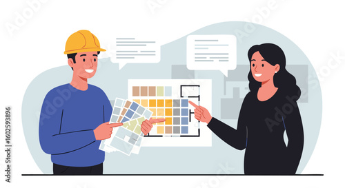 Construction Worker Client Interior Color Palette Selection