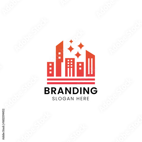 Urban real estate and construction logo