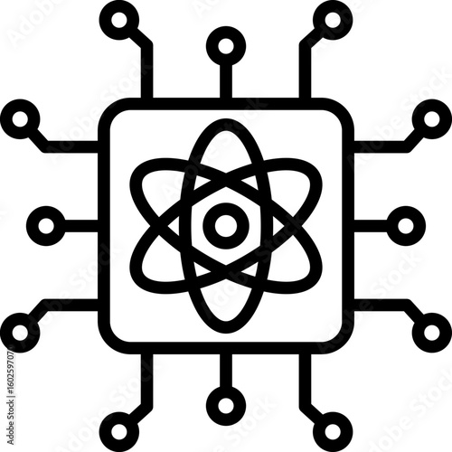 Quantum Computing line icon