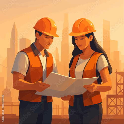 construction worker with clipboard