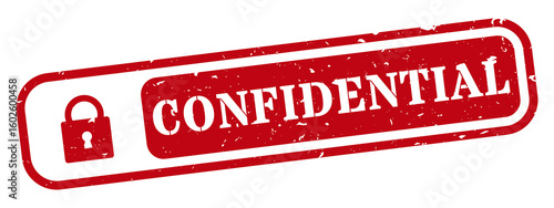 Confidential icon red rubber stamp rectangle grunge texture