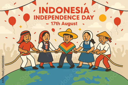 illustration for Indonesia’s Independence Day on August 17th.