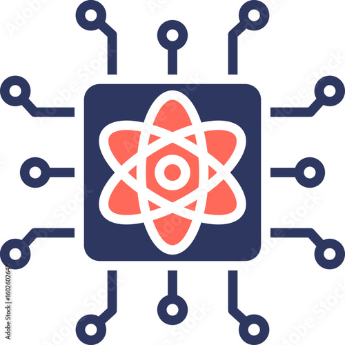 Quantum Computing glyph color icon