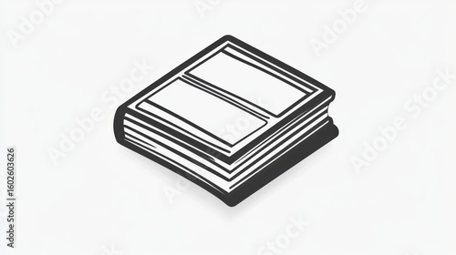 Wallpaper Mural a sleek, monochrome vector icon depicting a trust fund document with a structured, bound cover, stylized to resemble a family photo album, representing financial security and legacy, clean geometric Torontodigital.ca