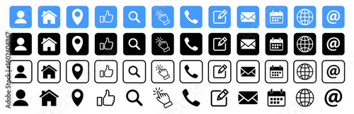 Contact and web icons.Vector
