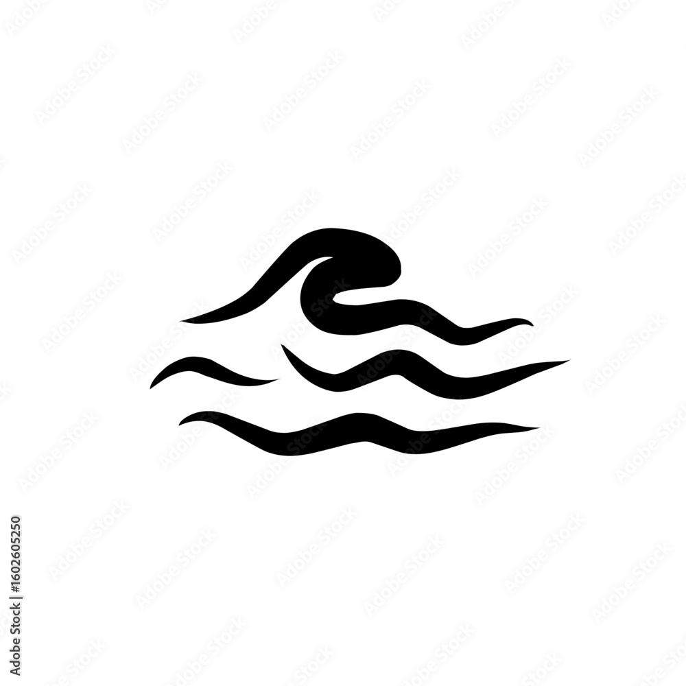 Obraz premium black sea wave icon