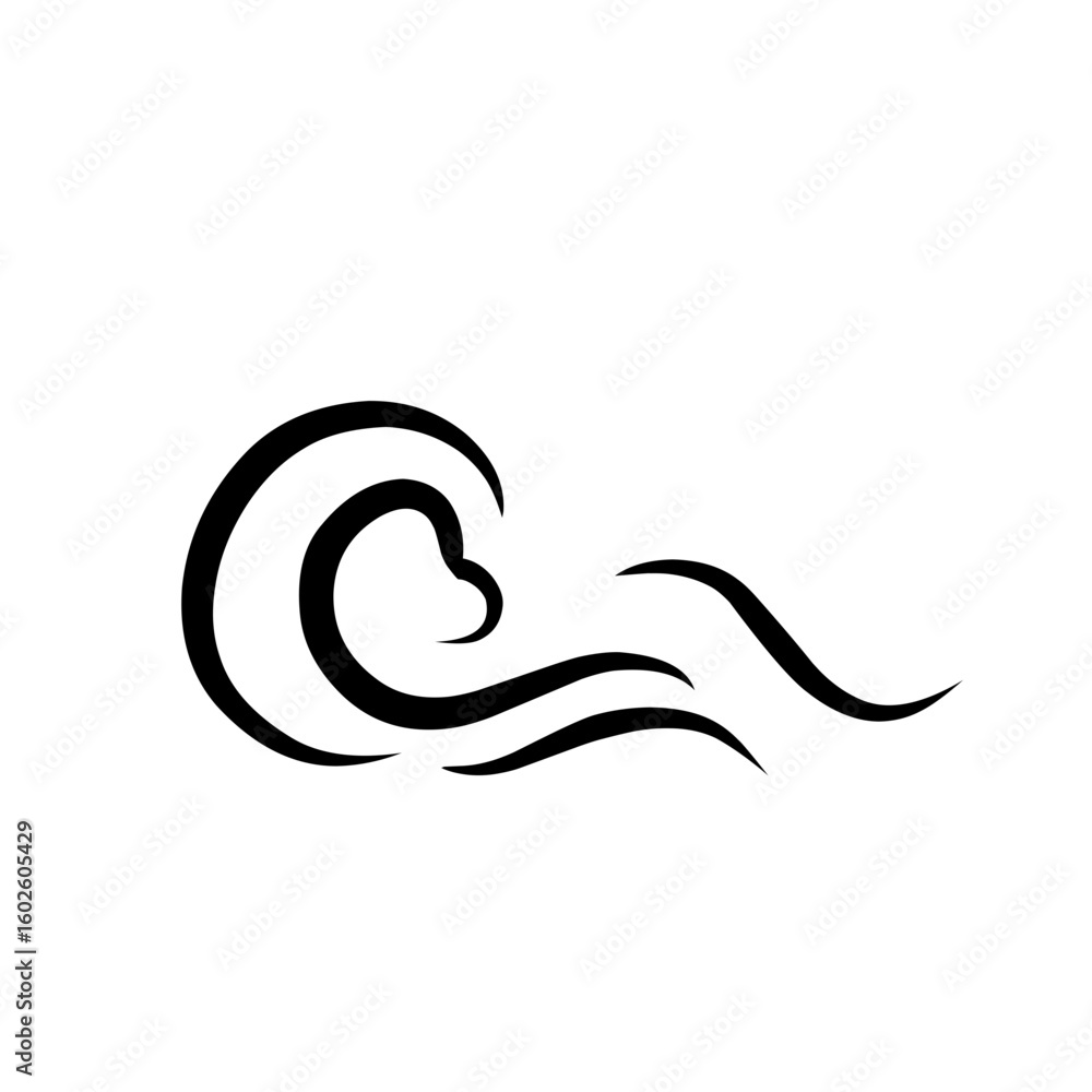 Obraz premium black sea wave icon