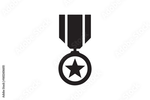 War Medal icon silhouette vector with white background