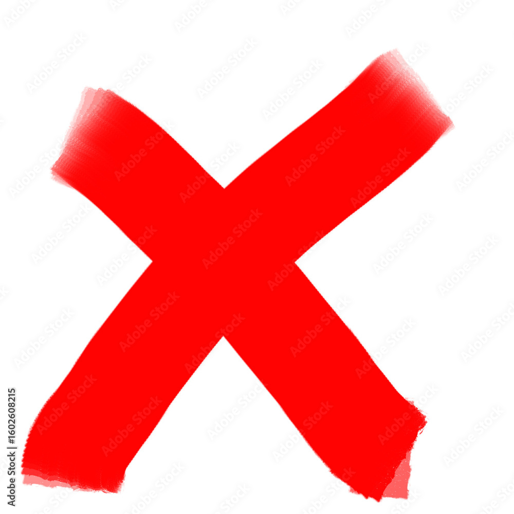 Obraz premium Cancel Command Red Icon Button on Transparent Background PNG