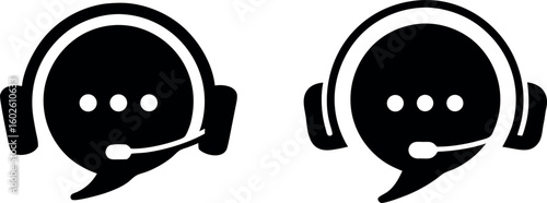 Minimalist Depiction of a Customer Service Agent Wearing a Headset Microphone