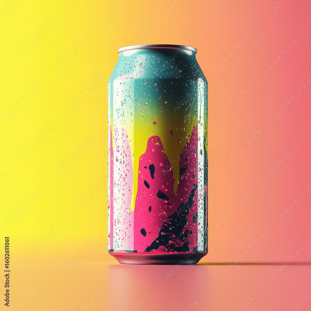 Obraz premium Colorful Can on Gradient Background