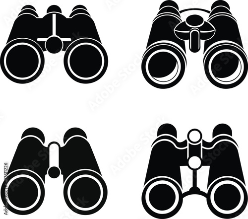 Binoculars Vector Set Illustration design