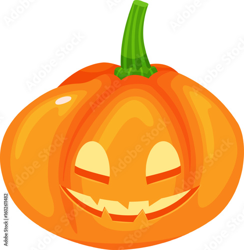 Halloween pumpkin with glowing eyes and toothy smile celebrating halloween with a spooky and festive atmosphere, perfect for halloween projects