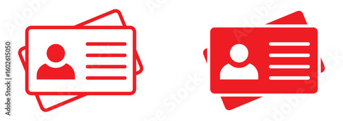 ID Card icon set. ID Card icon collection. Driver's license Identification card icon symbol. ID Badge Symbol. Identity sign. Vector illustration.