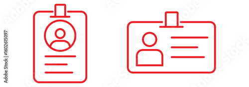 Id Card Icon Set Multiple Style Collection