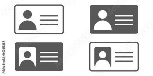 Employee id card icon vector logo set collection for web app ui