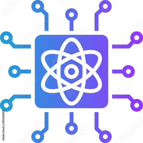Quantum Computing glyph gradient icon