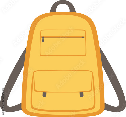 Stylish yellow backpack featuring a zippered pocket and adjustable straps, perfect for students, travelers, or anyone needing a convenient and fashionable carry option on the go