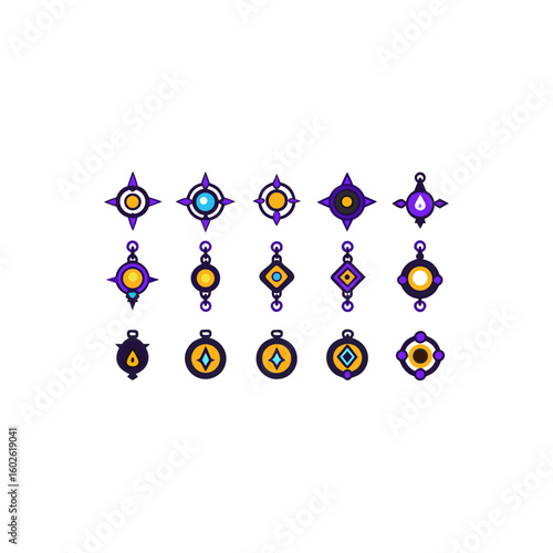 different arcane chain orb icons set 