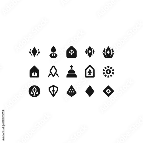  different arcane glyph stone icons set 