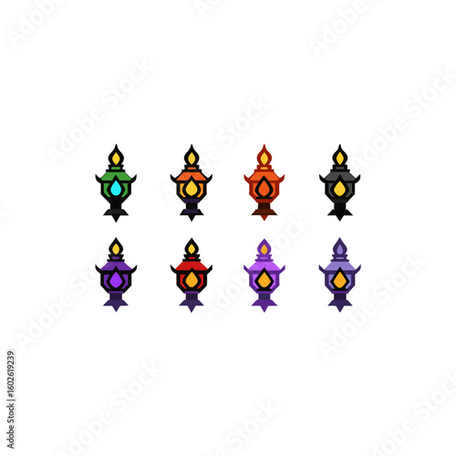  different arcane soul lantern icons set 